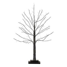 Nearly Natural 2ft Pre-Lit Halloween Black Twig Tree w/210 Warm White LED