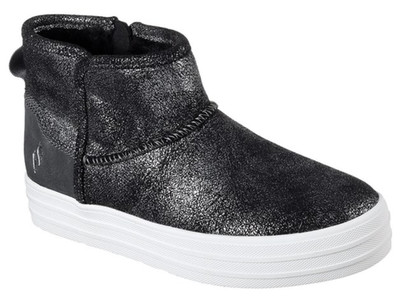 SKECHERS Street Double Up Warm Shine Platform Ankle Sneaker Boots NEW Womens 6.5