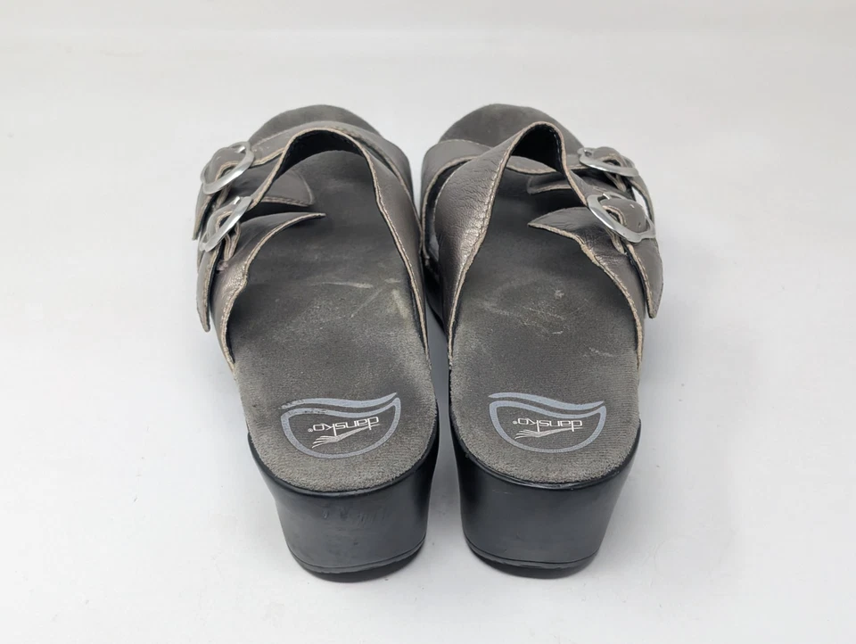 Dansko Women's Sophie Metallic Double Strap Slide Comfort Sandals Size 39 US 8 - Image 4 of 4