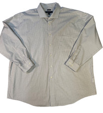Pronto Uomo Mens Size 19 34/35 100 Cotton Long Sleeve Classic Fit Plaid Shirt