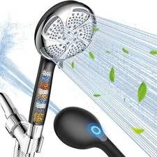High Pressure 7-Spray Shower Head with Filter for Hard Water