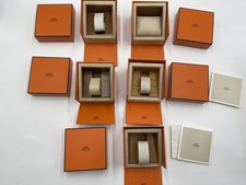 VINTAGE AUTHENTIQUE HERMES Watch Box Coffret 5 Set Orange Wood Booklet 251105...