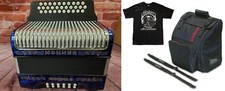 Hohner Corona II FBbEb/FBE/FA Blue Azul Accordion Acordeon GigBag,Straps,Shirt