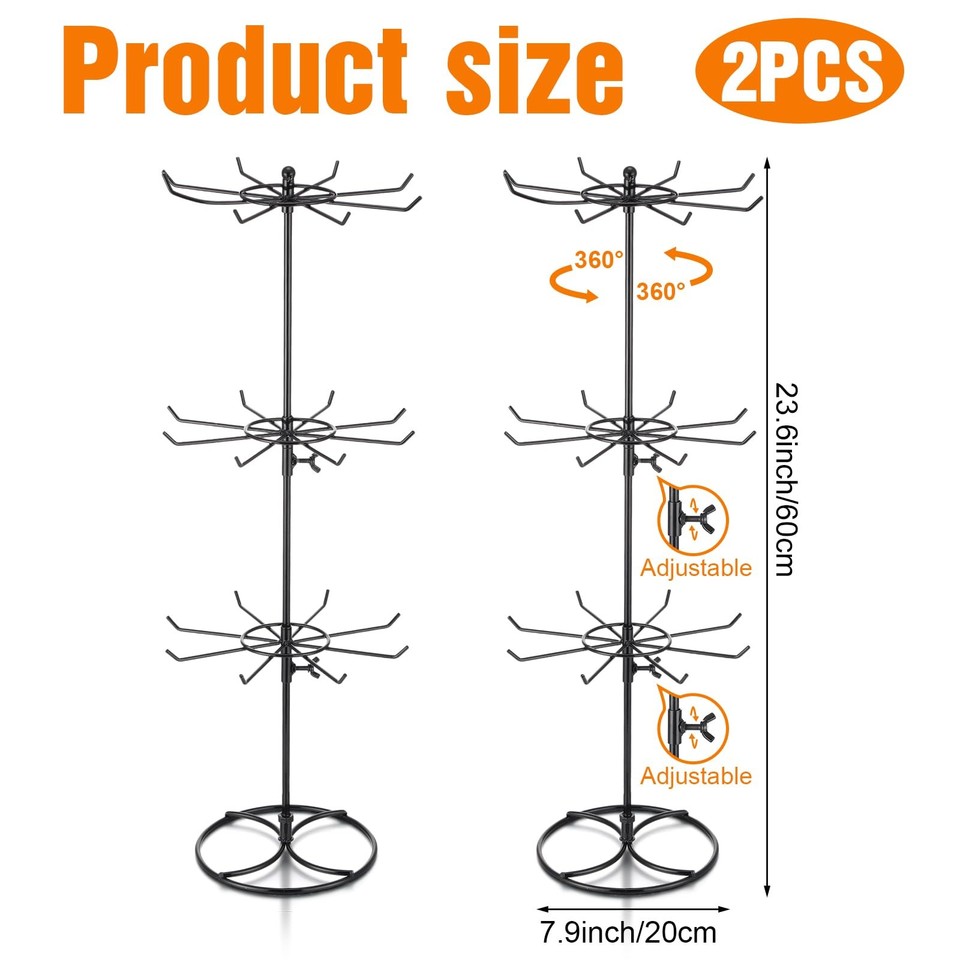 Tandefio 2 Pcs Rotating Bracelet Display Stand Jewelry Rack Metal ...