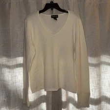 Style & Co Women’s V-Neck Sweater Angora Blend Size XL Vintage 90s Buttons