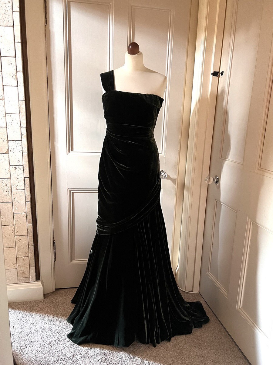 Stunning Green Velvet ball Gown Ralph Lauren Collection USA4 UK8 evening  dress