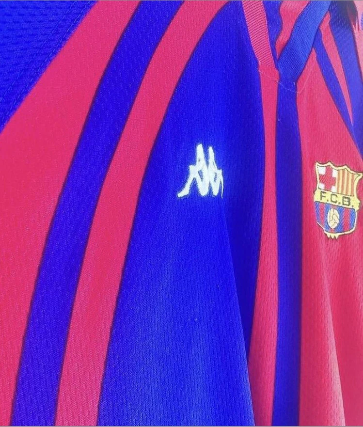 FC Barcelona 1997 98 European Home Shirt L XL kappa champions league rivaldo