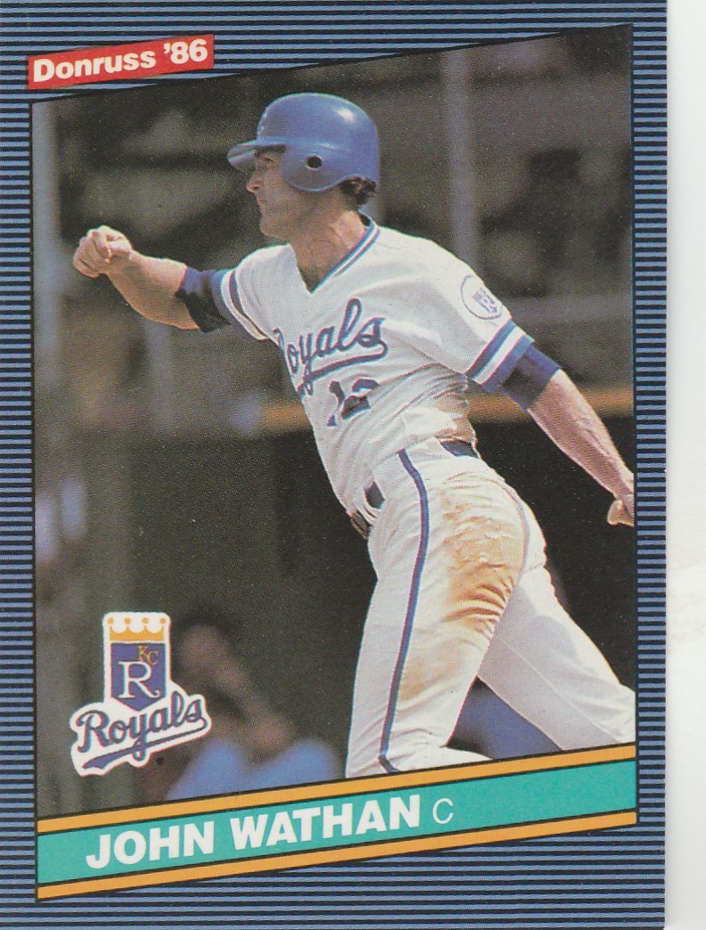 FREE SHIPPING-MINT-1986 Donruss Kansas City Royals  #496 John Wathan