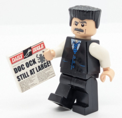 LEGO J. Jonah Jameson Minifigure w/ Doc Ock Newspaper (spd017) 4855 Bugle Train