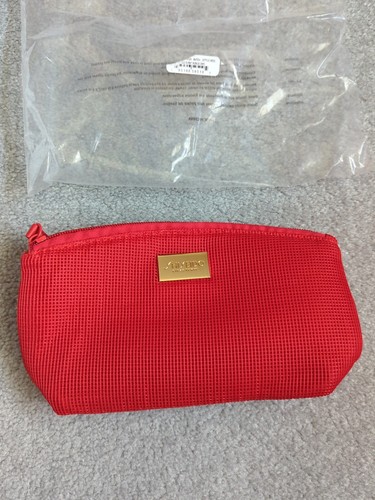 NEW - Shiseido Mesh Zipoered Makeup Bag ~ Red - Picture 3 of 5