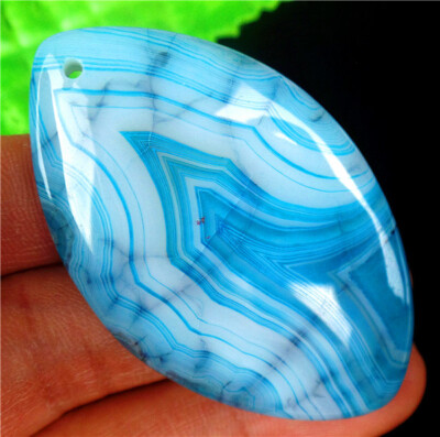 53x33x6mm Blue Dragon Veins Agate Marquise Pendant Bead AD66451