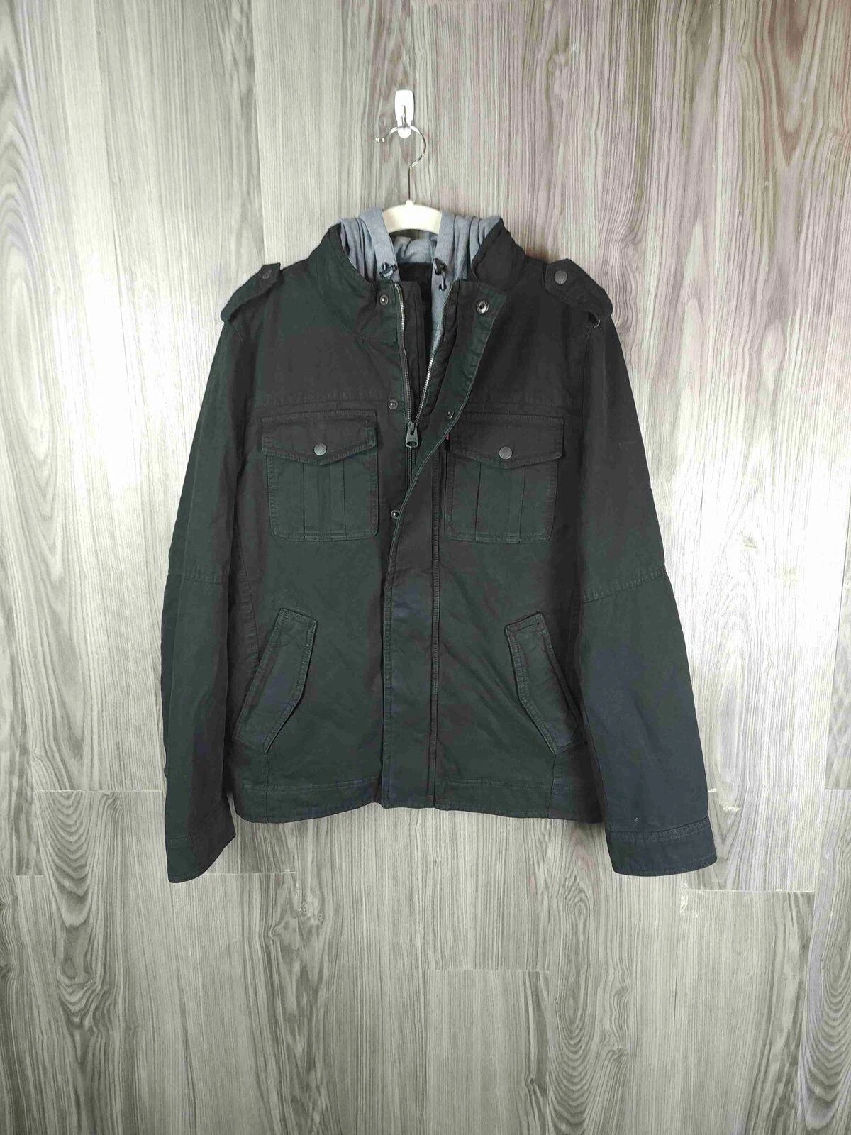 Veste utilitaire à capuche doublée Sherpa Levi's homme fermeture éclair poches à rabat taille S neuve avec étiquette