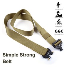 Brown Army Men's Quick Release Canvas Tactical Waistband Webbing Military Belt