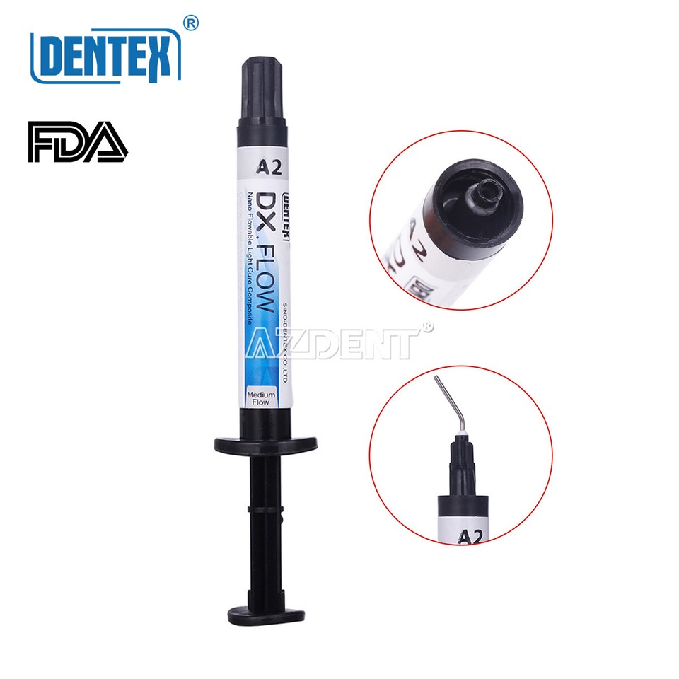 Carbone Attivo Acqua Resina Composita Dentale Flow Nanocomp - 8 Siringhe Da 2g, Colore A2, Polimerizza A Luce Composito Nanocomp A2 Luce Polimerizzante - Foto 2