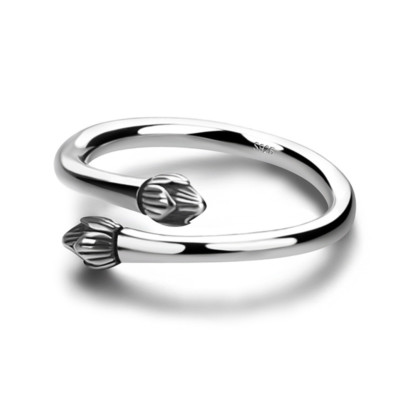 925 Silver Rose Gold Flower Buds Ring Matt Adjustable Open Ring Wedding Jewelry Innovatis Suisse Ch