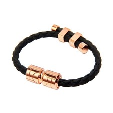 CLAVIS VITA MAGNETIC THERAPY SPORTS GOLF HEALTH BRACELET BLACK BAND ROSE GOLD
