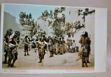 VINTAGE 1902 POSTCARD COLORAMERICAN INDIANS MOKI SNAKE DANCE - UNUSED