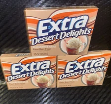 Lot of 3 Wrigley’s SugarFree Root Beer Float Extra Dessert Delights Gum