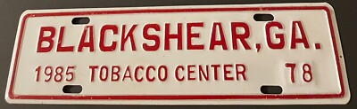 1985 Blackshear Georgia Booster License Plate Topper City Tobacco Center