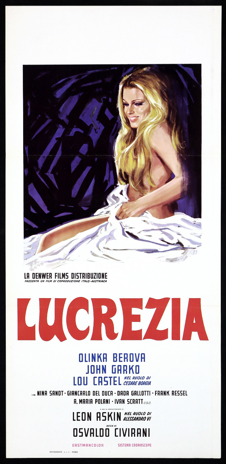 Locandina originale film LUCREZIA (1968) - Regia di Osvaldo Civirani