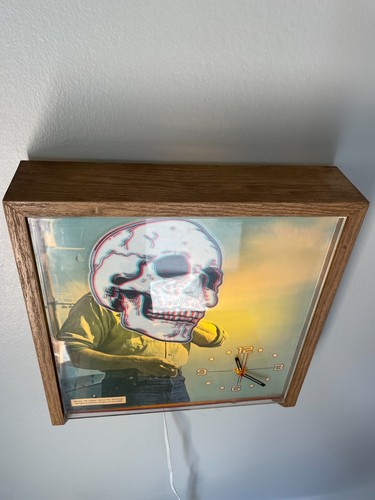 Vintage Man cave Sign skull bar smoking grunge Clock Light Winston cigarettes - Picture 8 of 12