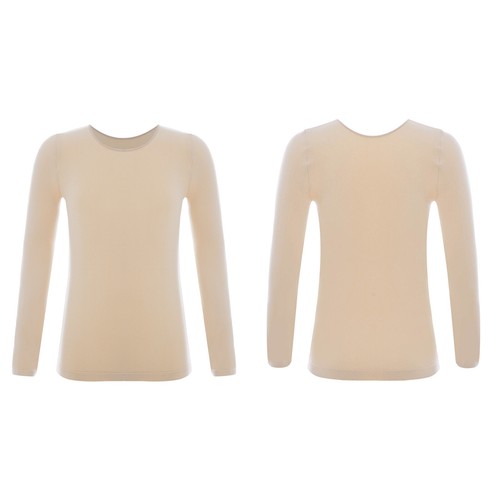 Kids Boys Girls Thermal Tops Solid Long Sleeves Turtleneck Baselayer Shirts - Picture 83 of 118