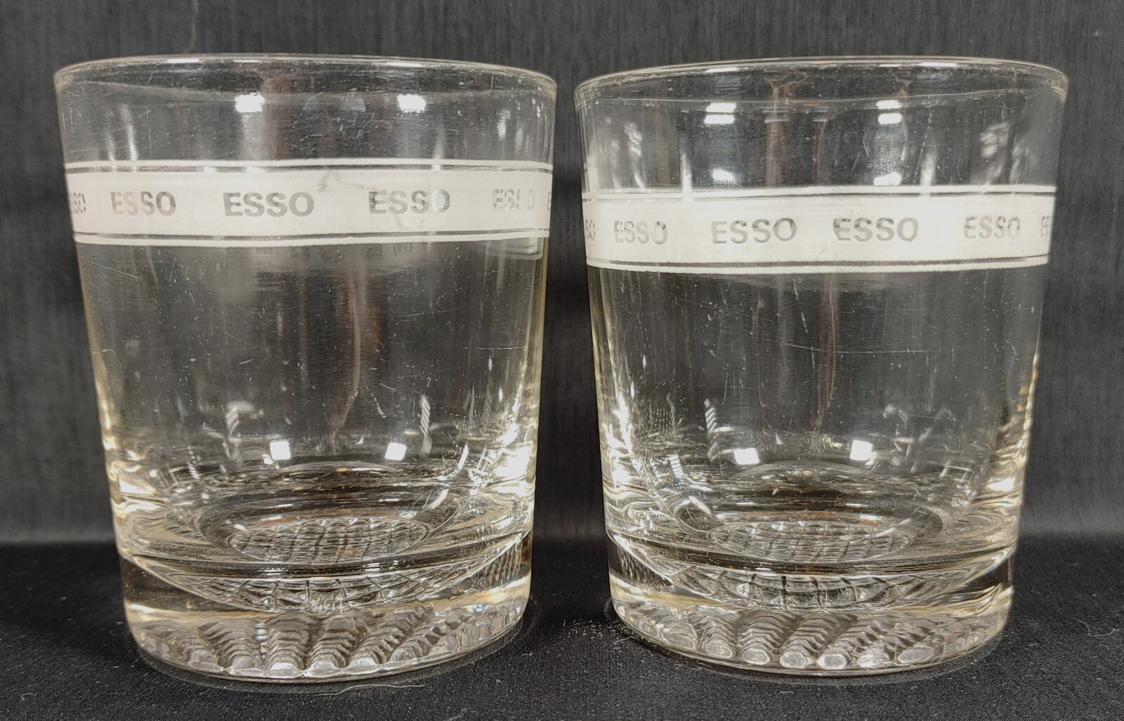 Vintage ESSO Standard Oil Brand Lowball Glasses - Set of 2