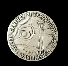 10 x Seattle 62 Worlds Fair Century 21 Expo Official Space Age US Silver Medals