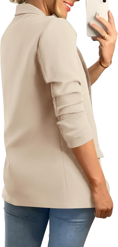 Womens Blazer 2025 Spring Fall Bussiness Casual Long Sleeve Open Front Work Offi - Picture 2 of 5