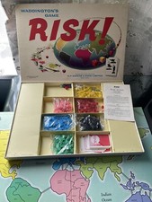 Vintage RISK BOARD GAME BY GIBSON WADDINGTONS VINTAGE EDITION White Box Complete