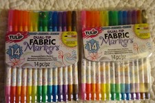 Tulip Dual Tip Fabric Markers 2 Packs of 14Ct. Permanent Fabric Paint Pens