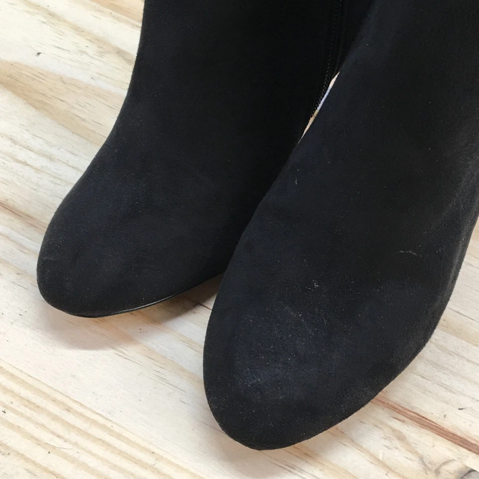 Call It Spring Boots Womens 8 Talcahuano Zip Ankle Bootie Black Fabric Heels - Image 4 of 4