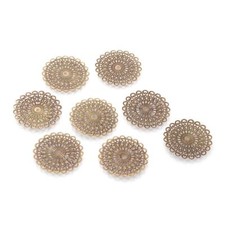 Bulk Charms Antiqued Bronze Filigree Blanks Connectors Flat Circle 42mm 50pcs