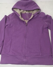 LL Bean Full Zip Hoodie Sherpa Lined Jacket Size Youth XL 16-18 Skater Grunge