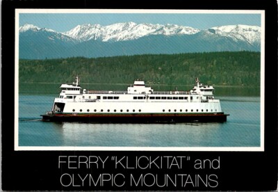 Ferry Klickitat & Olympic Mountains Vintage Postcard Spc17