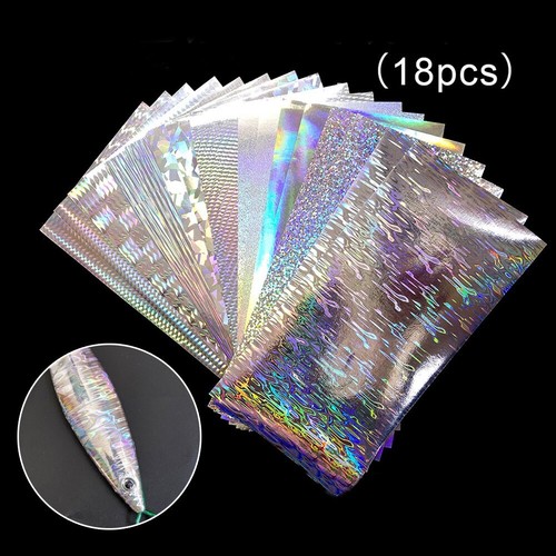 18pcs Lure Tape 20x10cm Bait Sticker DIY Flasher/Dodger/Lure Holographic - Picture 15 of 20