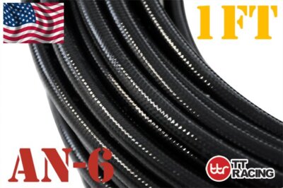 Black -6 AN Push Lok Loc Lock Hose Fuel Line Coolant 7/16'' Synthetic Rubber