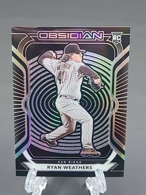 2021 Ryan Weathers Rookie Rc Obsidian Panini Chronicles Foil Refractor 