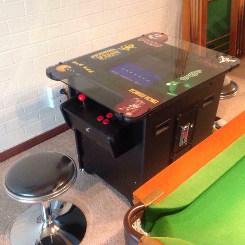 Tabletop Cocktail Arcade Machine Samsung Display 412 Games With 2 Luxury Stools - Picture 3 of 12