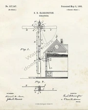 Manually Operated Railroad Semaphore Shanty Patent Print - Sheet 1 - Retro Look