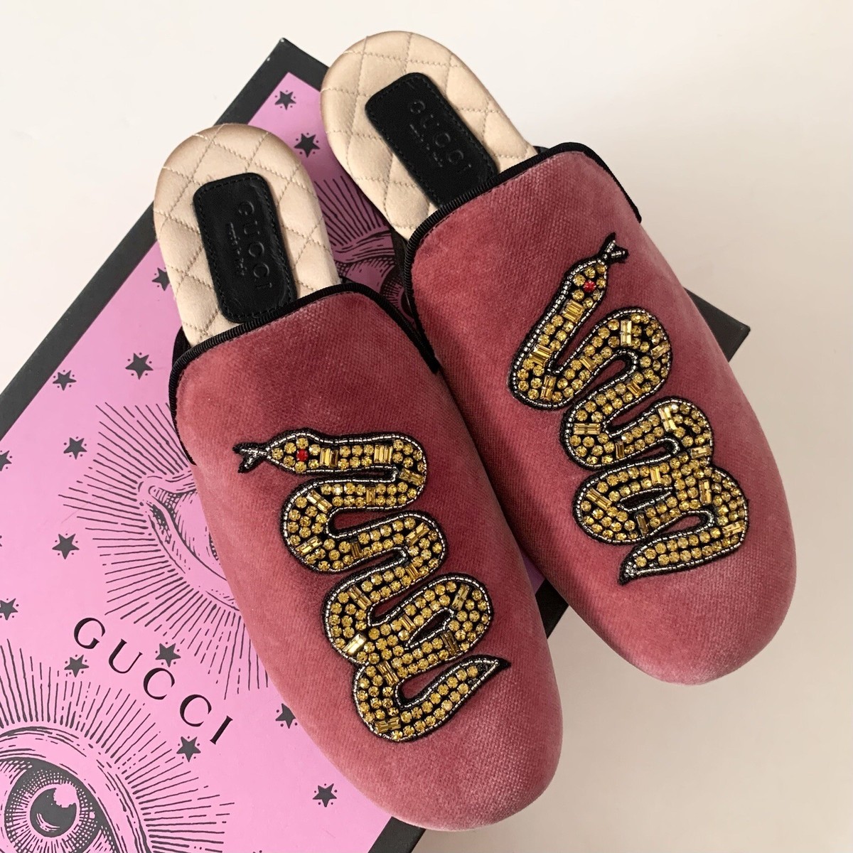 Gucci Velvet Crystal Slippers | eBay Gucci Velvet Crystal Slippers | eBay