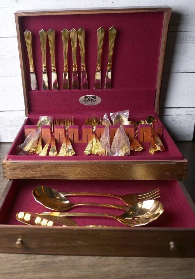 Juego de 52 cubiertos Fashion Manor en caja de madera original Foto 4 de 4