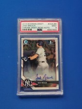 2018 Bowman Draft Josh Breaux Chrome Draft Picks Autograph PSA 9