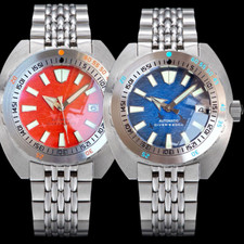 Relojes de buceo para hombre 42 mm zafiro mar profundo manta esfera bisel de acero Tandorio NH35