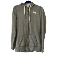 Victoria's Secret Pink Gray Zip Up Hoodie Size Extra Small