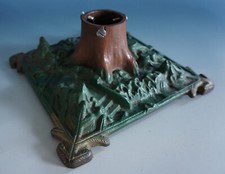Art Deco Christmas Tree Stand Xmas Tree Stand Tree Stump Cast Iron (F23-1436)