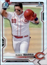 2021 BOWMAN DRAFT CHROME 1ST REFRACTOR CINCINNATI REDS - RUBEN IBARRA #BDC-189