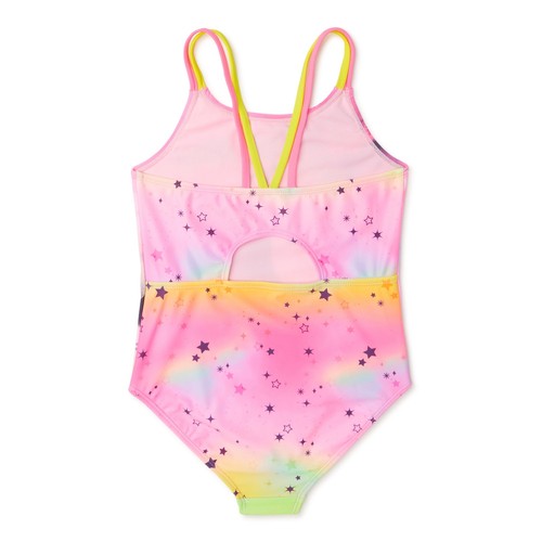 Wonder Nation Girls Unicorn One-Piece Swimsuit With UPF 50+Pink Size XXL (18) - Picture 2 of 6
