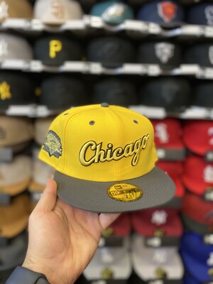 New Era Chicago White Sox Yellow/Gray Script 59fifty Fitted Hat (Sz 7 1/2)
