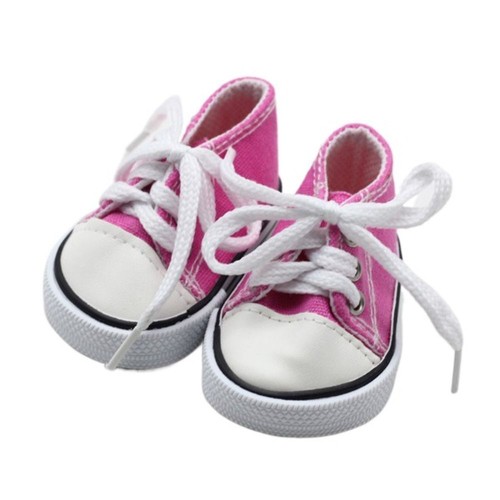18 Inch Girl Doll Canvas Shoes 7cm Fashion Lines Flowers Sneakers Boots New - Picture 18 of 18